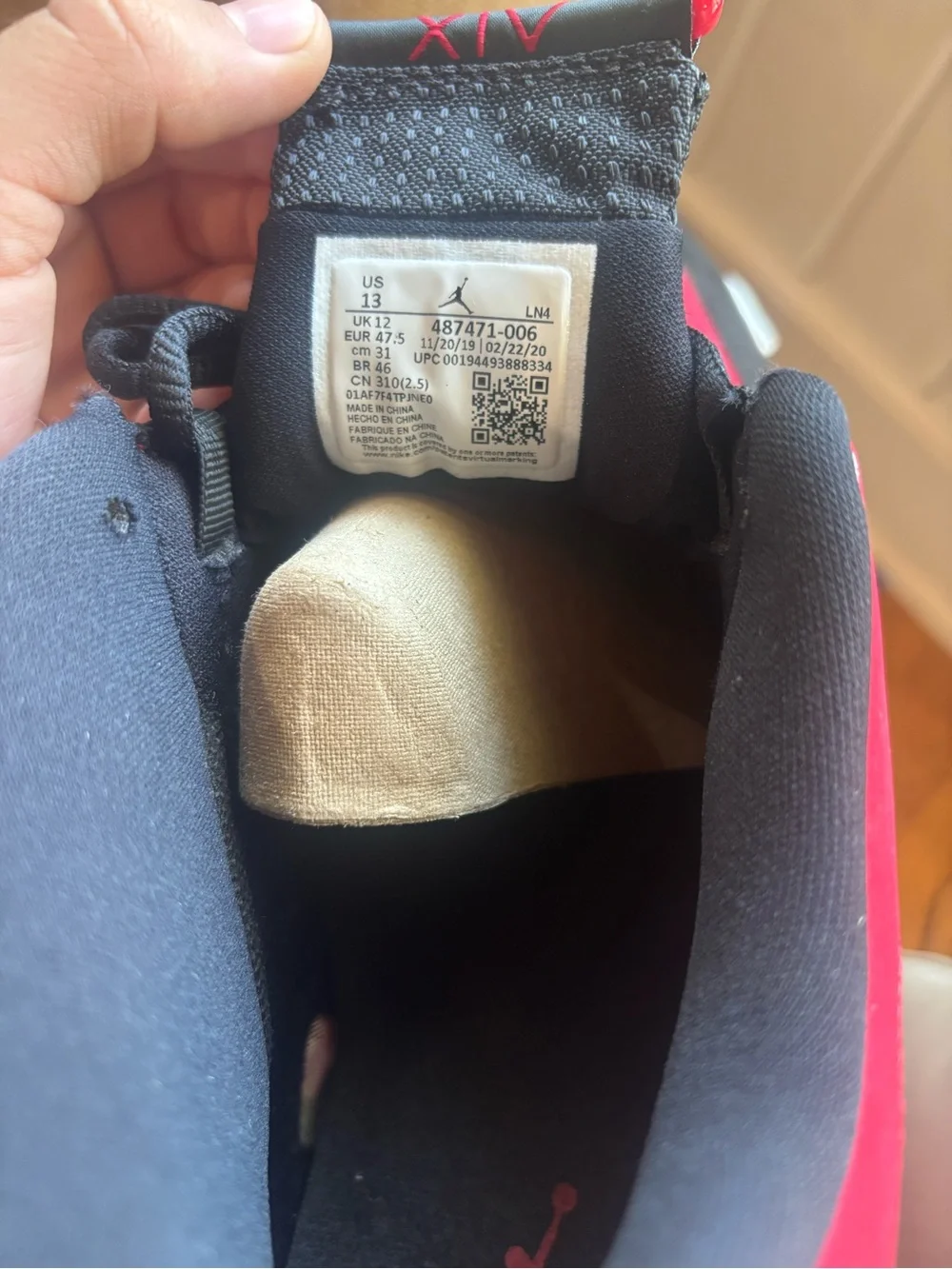 Air Jordan 14 Retro black red and white men size 13 with box